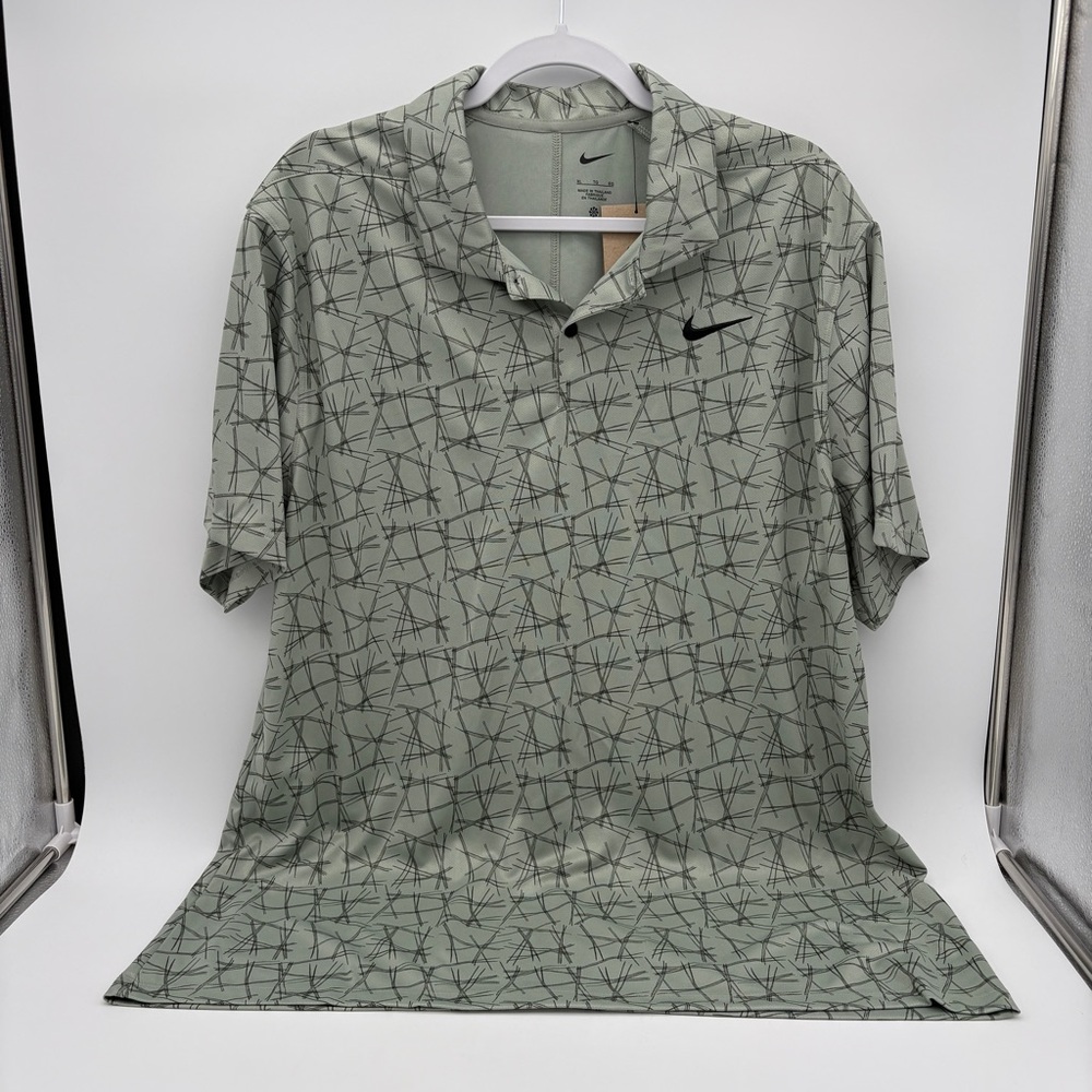 NWT Nike Mens XL Jade Horizon DriFIT Victory Pine Needle Print Golf Polo Shirt - Picture 2 of 5